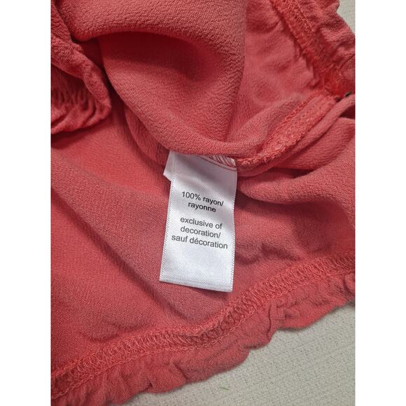 Maurices Women's 2X Blouse Coral Colored Short Sleeve Scoop Neck - Picture 8 of 10